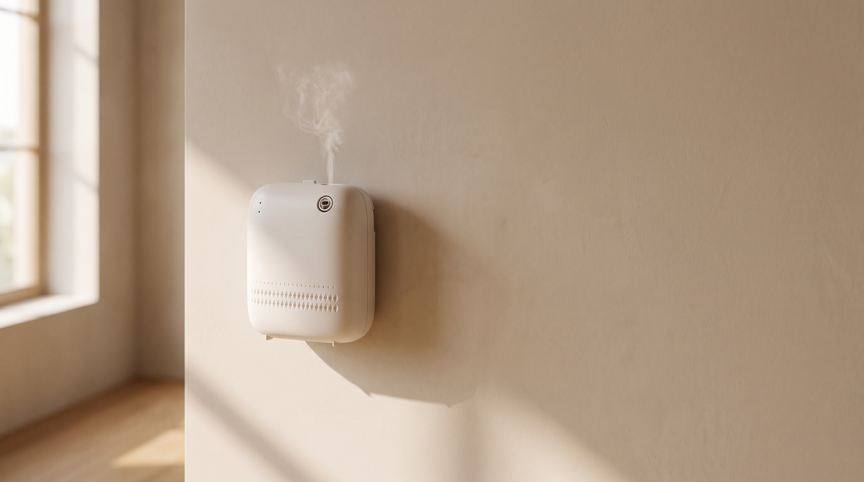 LUMINAE diffuser misting in a hallway
